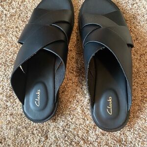 Clarks Women's Black leather sandals